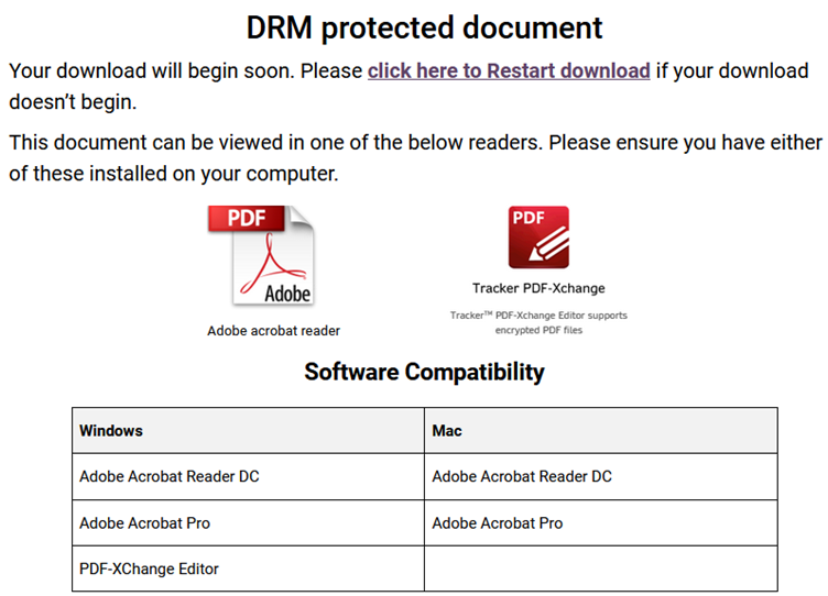 DRM protected document