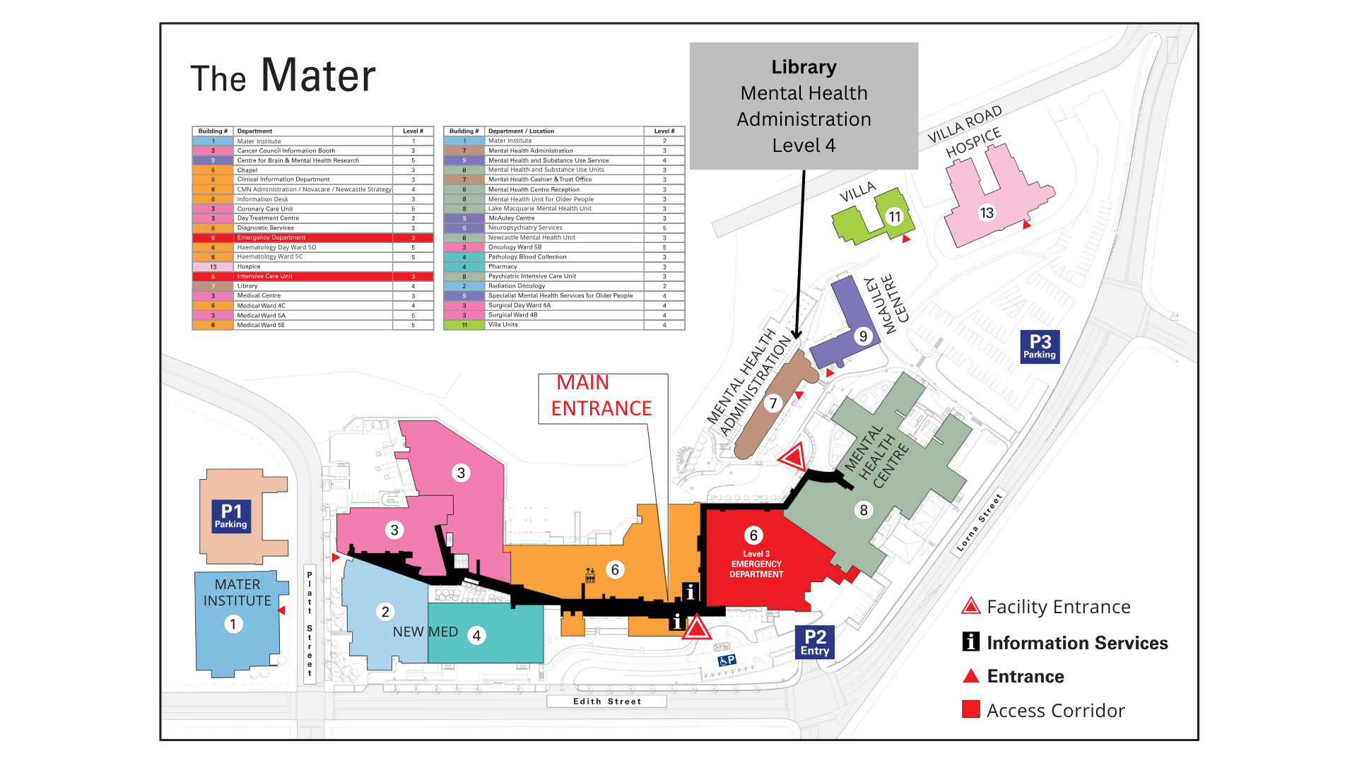 Mater site map