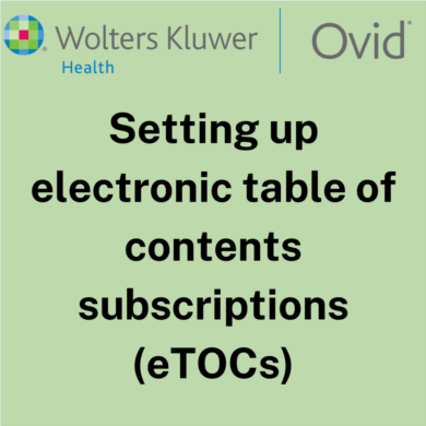 eTOCs journal alerts