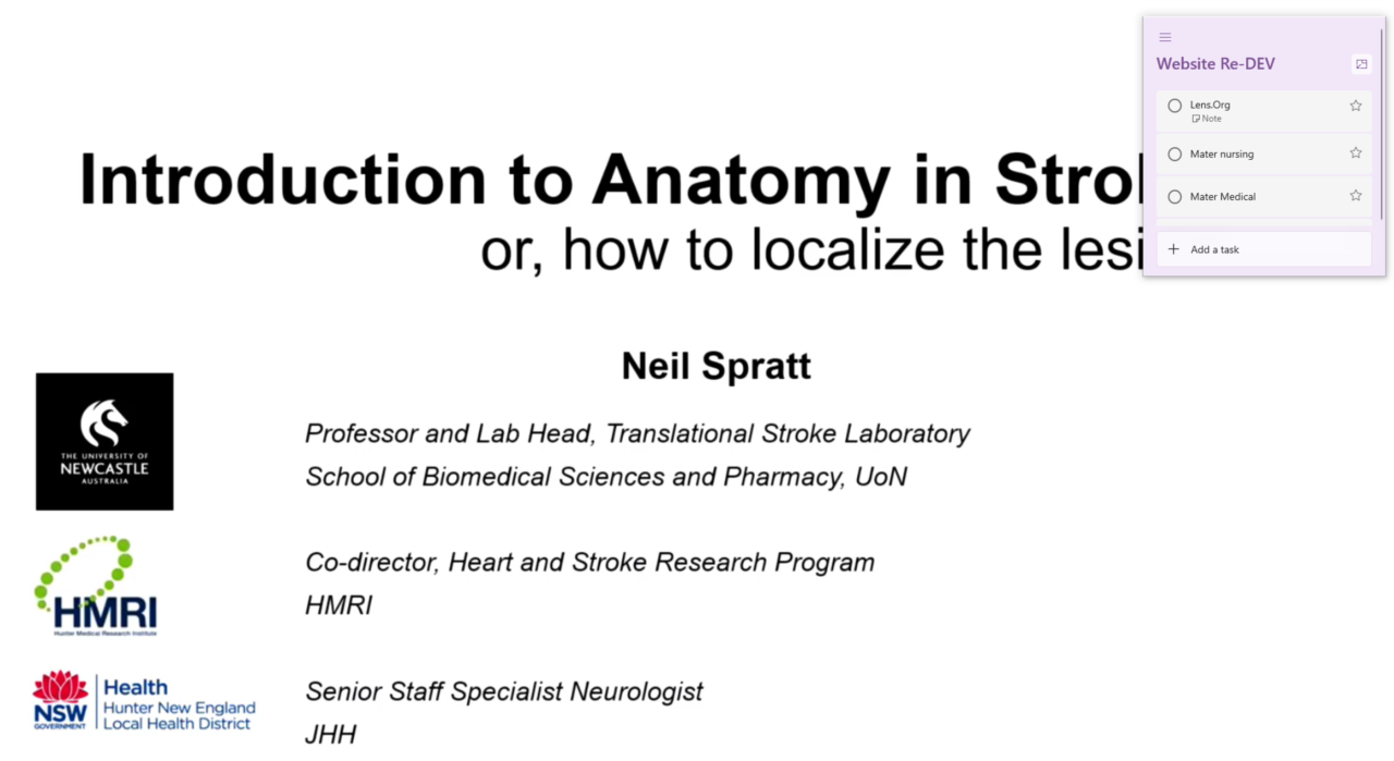 Introduction to anatomy in stroke - Or how to localize the lesion