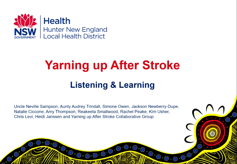 Yarning up after stroke - Ensuring culturally safe care